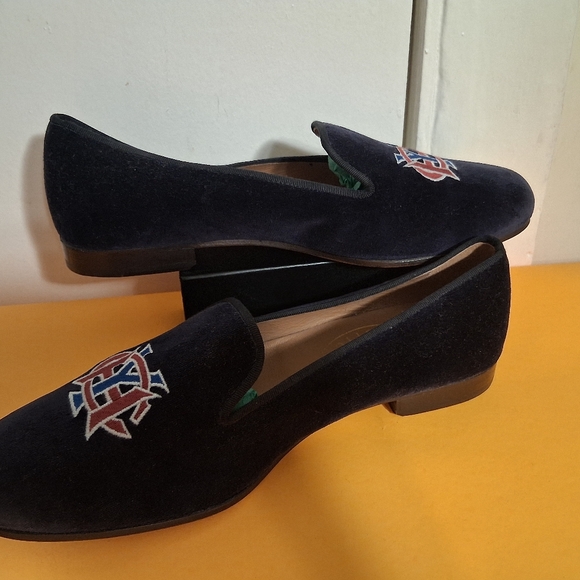 Stubbs & Wootton Blue  Velvet Slippers Men\'s US 9.5 New! main image 5